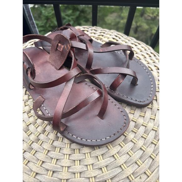 Camel Classic Style Original Leather Biblical Jesus Sandals Jerusalem 40 US 9 - Picture 12 of 16